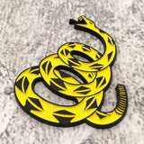 Load image into Gallery viewer, Gadsden Flag 3D Rattlesnake Emblem Sticker - &quot;Don&#39;t Tread on Me&quot; Silver Decal